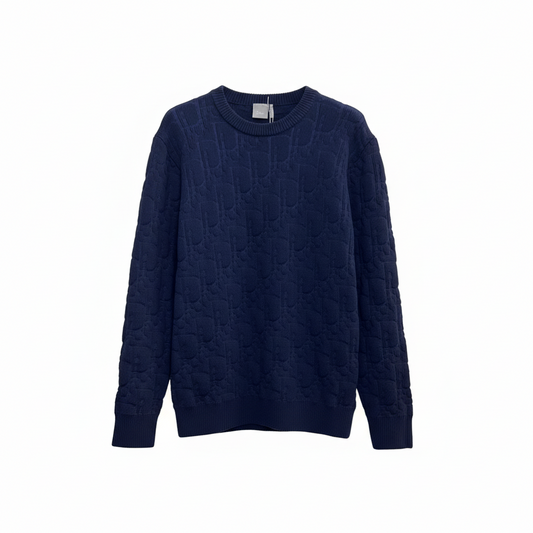 Dior Oblique Sweater “Navy Blue Cotton-Blend Jersey”