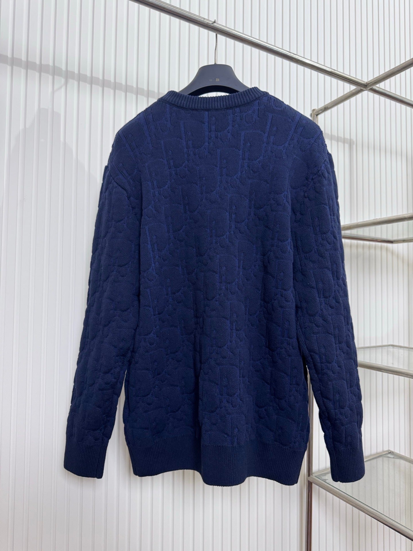 Dior Oblique Sweater “Navy Blue Cotton-Blend Jersey”
