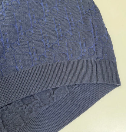 Dior Oblique Sweater “Navy Blue Cotton-Blend Jersey”