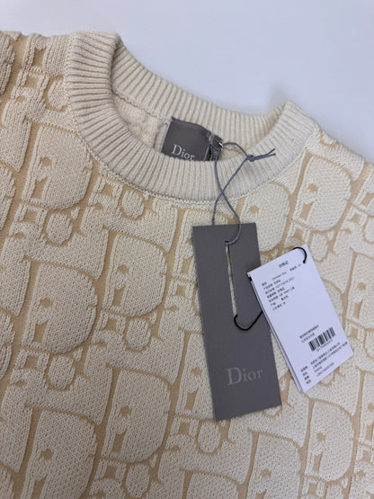 Dior Oblique Sweater “Ecru Cotton-Blend Jersey”