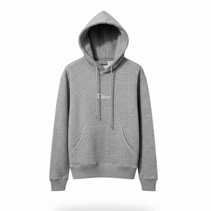 Dior Hooded Sweatshirt with Dior Embroidery “Grey Cotton Fleece”