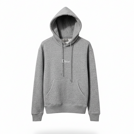 Dior Hooded Sweatshirt with Dior Embroidery “Grey Cotton Fleece”