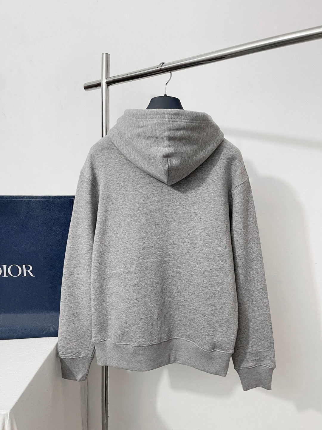 Dior Hooded Sweatshirt with Dior Embroidery “Grey Cotton Fleece”