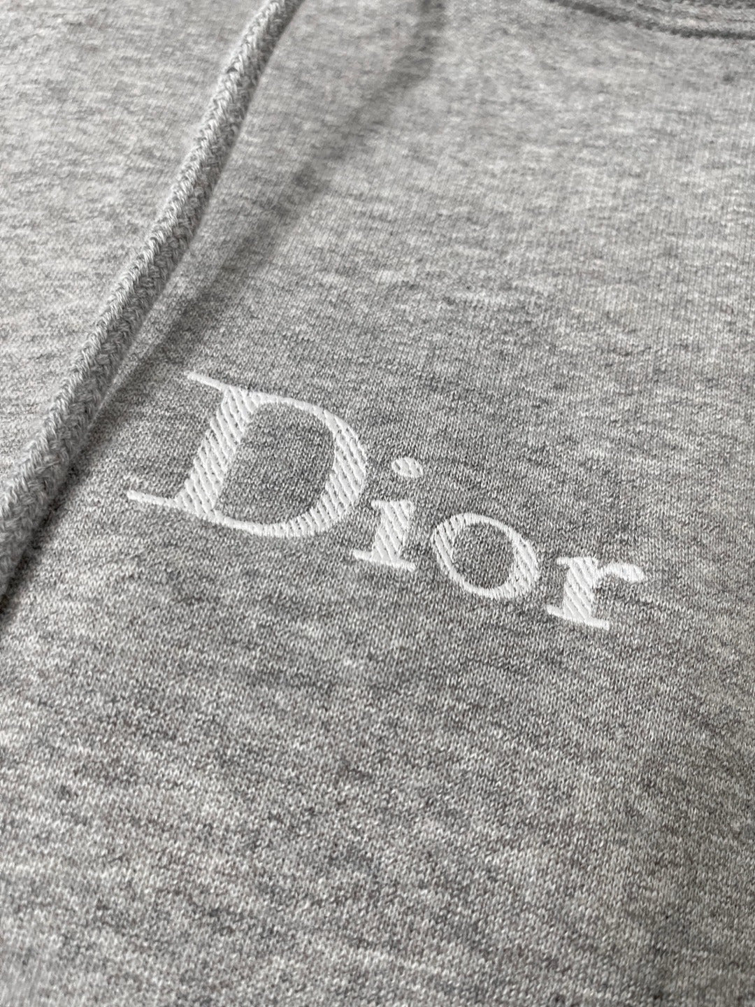 Dior Hooded Sweatshirt with Dior Embroidery “Grey Cotton Fleece”