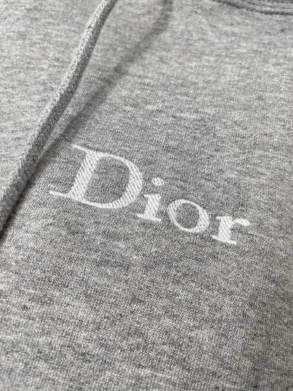 Dior Hooded Sweatshirt with Dior Embroidery “Grey Cotton Fleece”