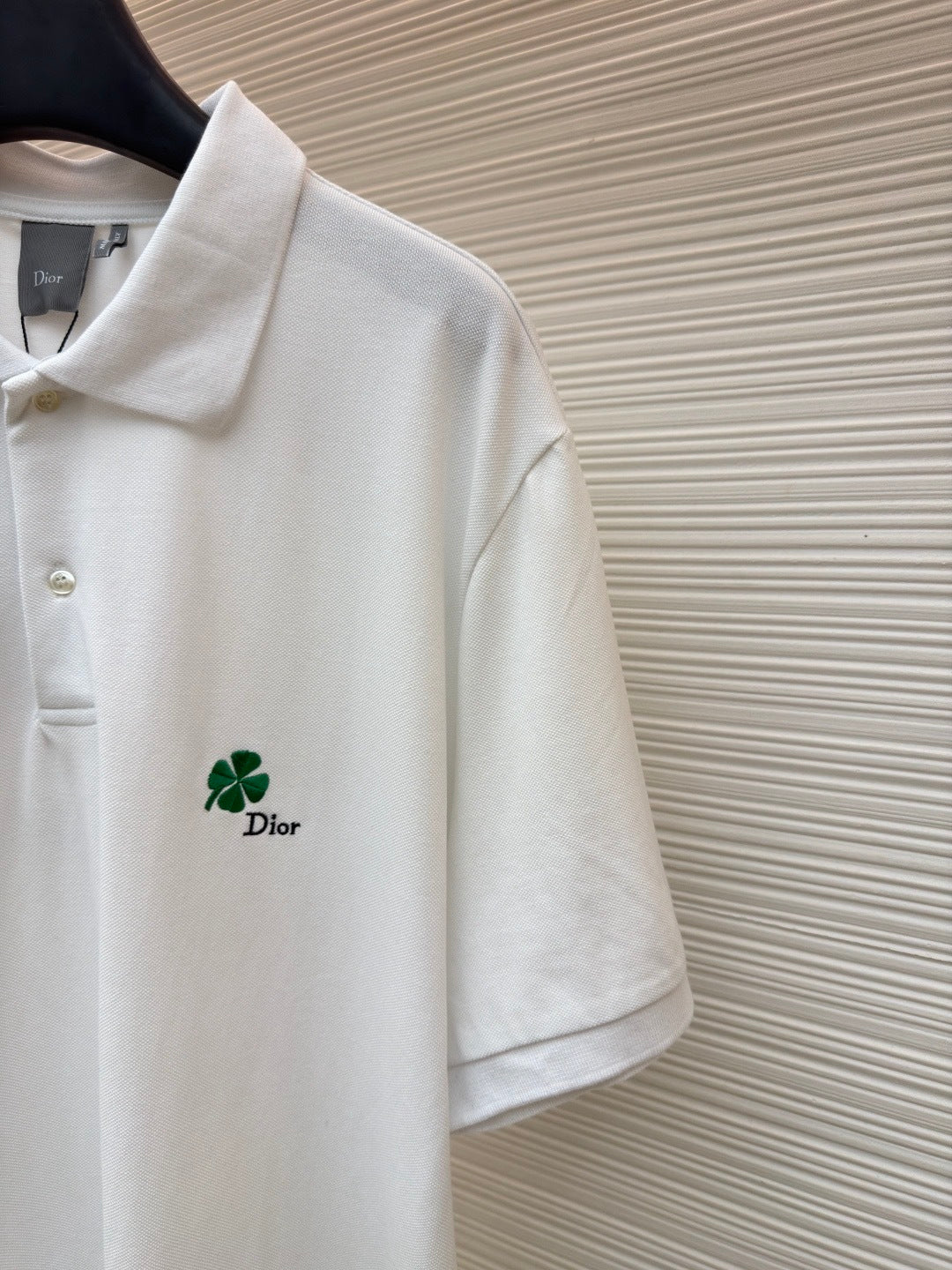 Dior Polo Shirt with Dior Clover Embroidery “White Cotton Piqué”