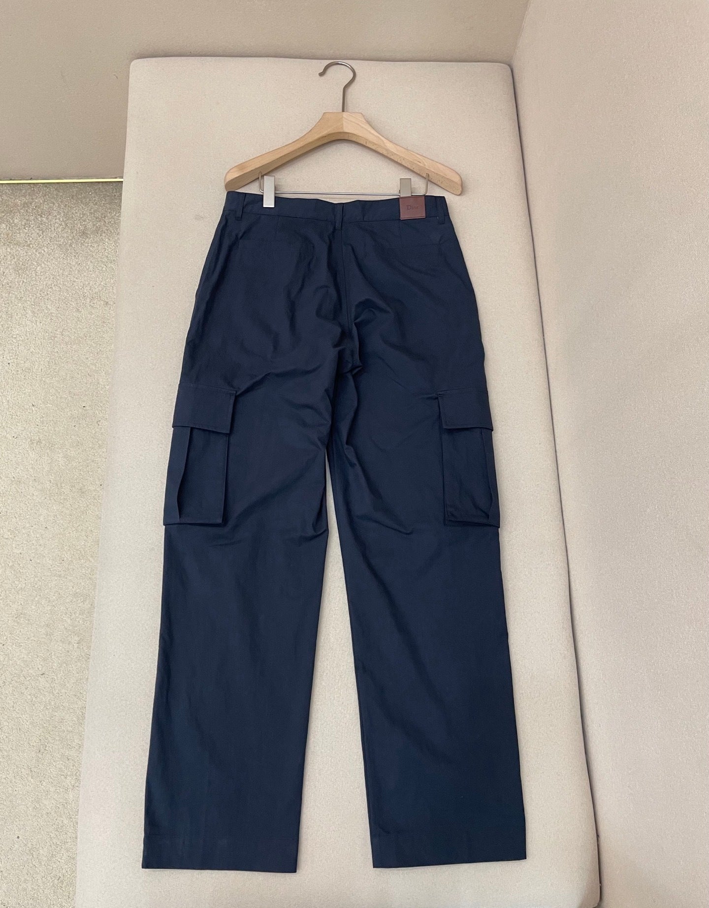 Cargo Pants with Dior Embroidery “Blue Virgin Wool Twill”