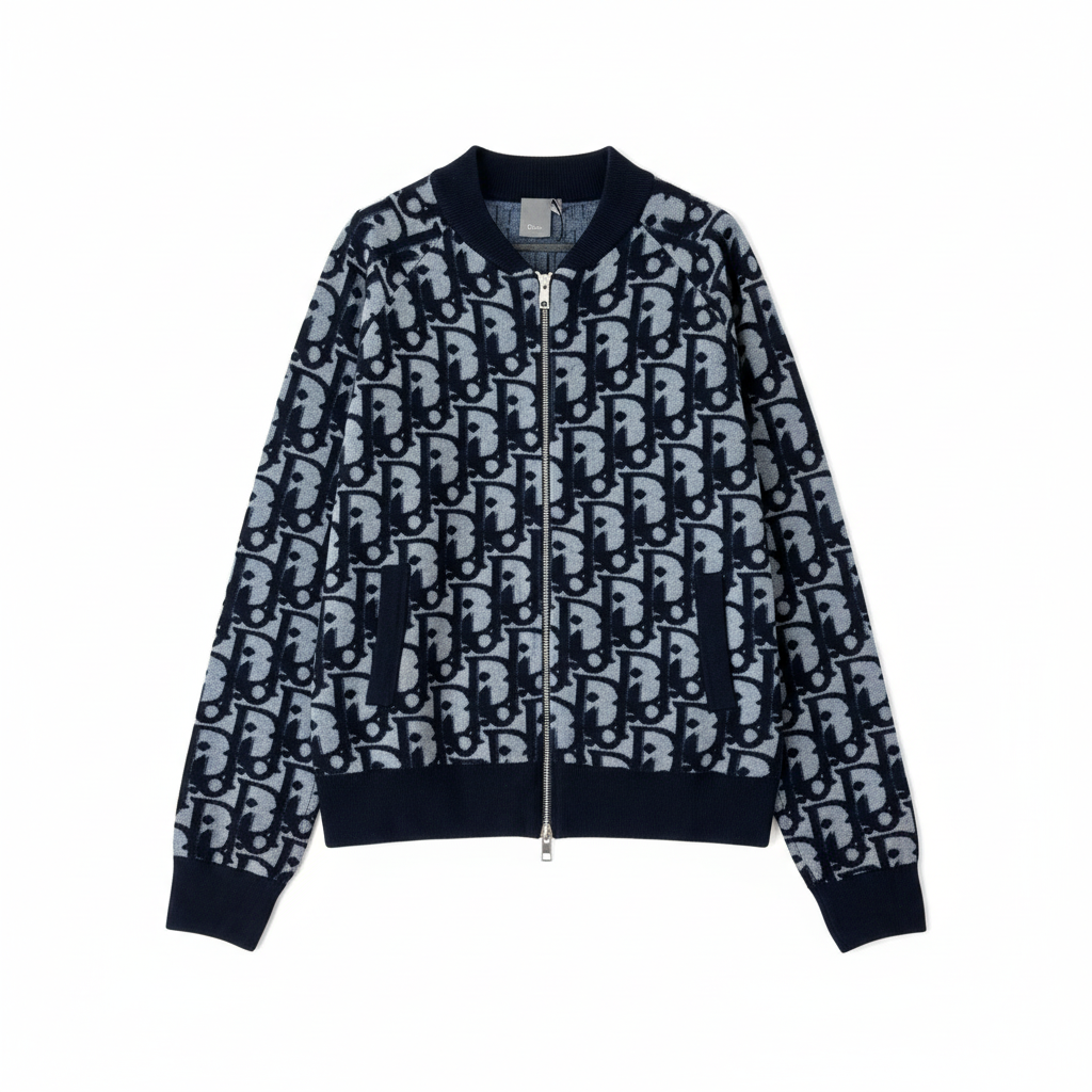 Dior Oblique Bomber Jacket
“Blue Cotton-Wool-Silk Jacquard”