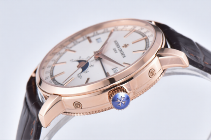 Vacheron Constantin Traditionalle 41mm Brown Leather Strap White Dial