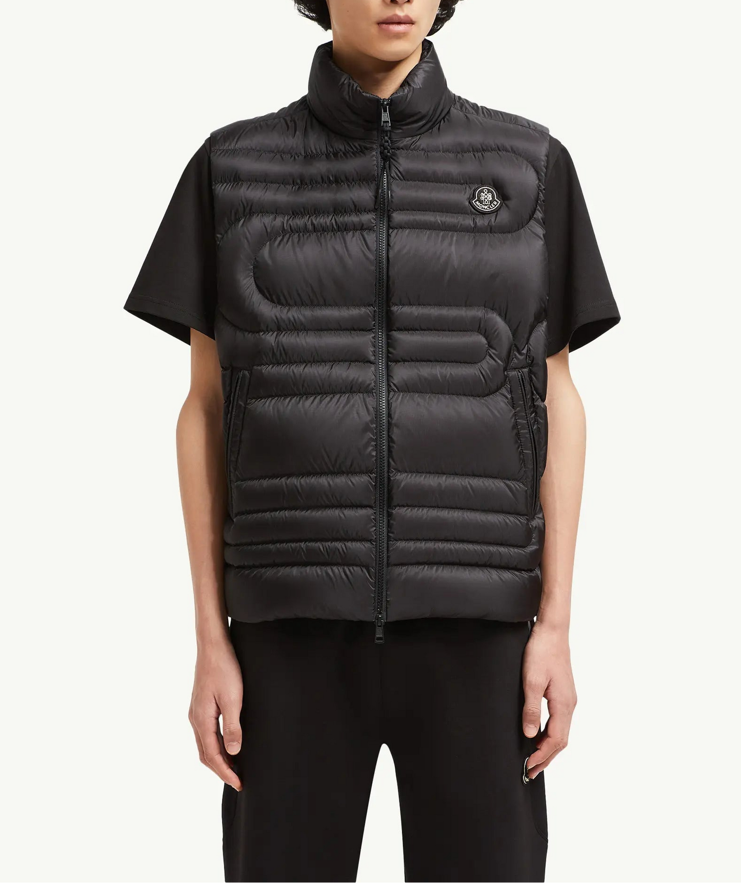 Moncler Emeishan Snake-Quilted Down Vest "Black"