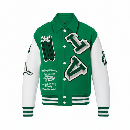 Louis Vuitton Varsity Leather Jacket "Green"
