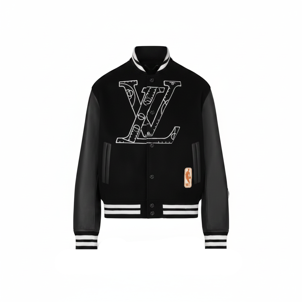 NBA x Louis Vuitton Leather Basketball Jacket "Black"