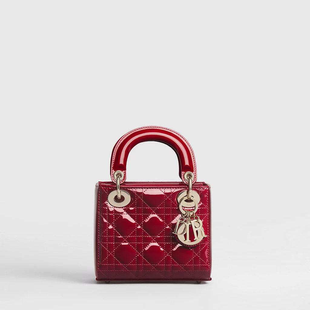 Dior Mini Lady Dior Bag "Cherry Red Patent Cannage Calfskin"