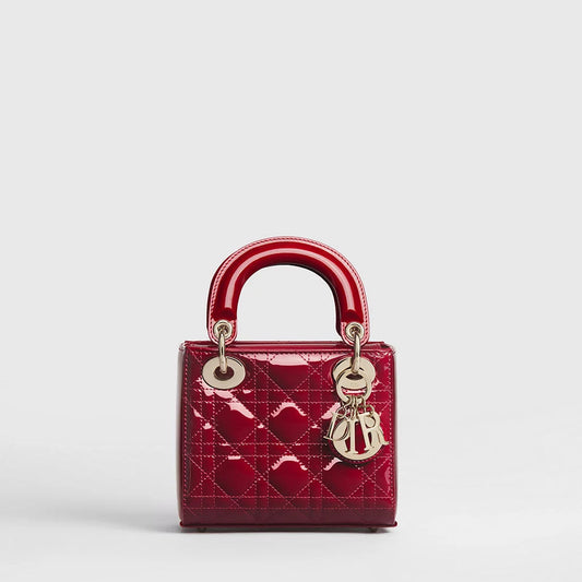 Dior Mini Lady Dior Bag "Cherry Red Patent Cannage Calfskin"