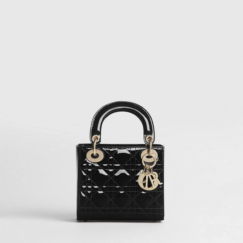 Dior Mini Lady Dior Bag "Black Patent Cannage Calfskin"
