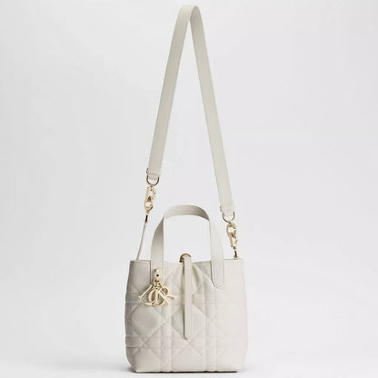 Dior Small Dior Toujours Vertical Tote Bag "Latte Macrocannage Calfskin"