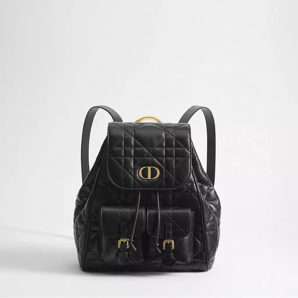 Dior Medium Dior Caro Backpack "Black Macrocannage Lambskin"