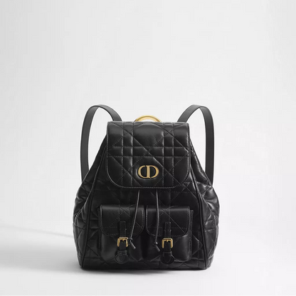 Dior Medium Dior Caro Backpack "Black Macrocannage Lambskin"