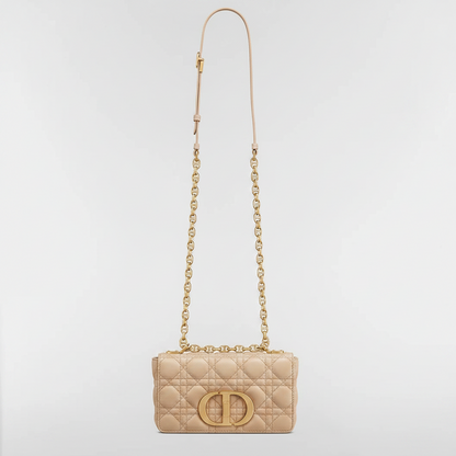 Dior Small Dior Caro Bag "Beige Supple Cannage Calfskin"
