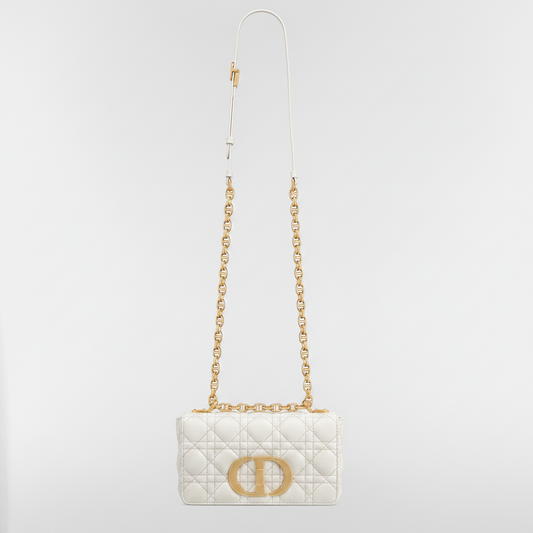 Dior Small Dior Caro Bag "Ivory Supple Cannage Calfskin"