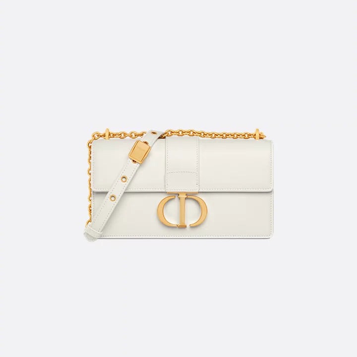 Dior 30 Montaigne East-West Bag with Chain "Latte Calfskin"