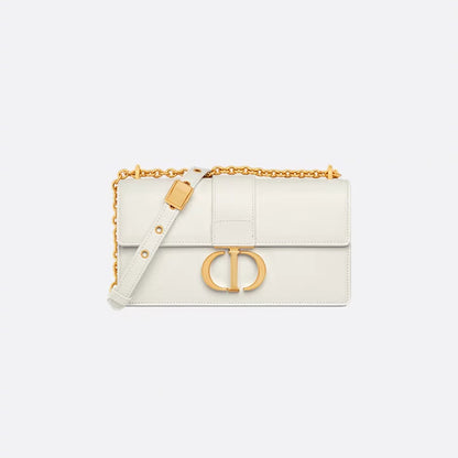 Dior 30 Montaigne East-West Bag with Chain "Latte Calfskin"