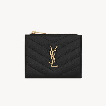 Yves Saint Laurent Bi-Fold Cassendre Wallet Gold