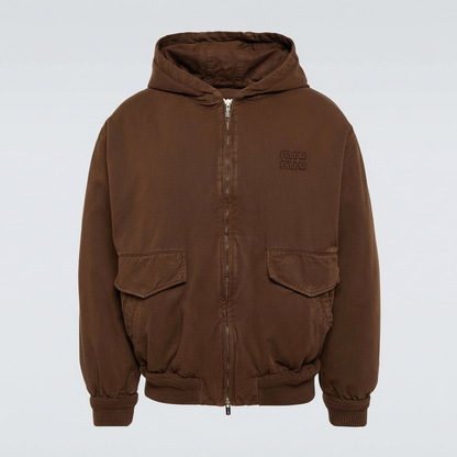 Miu Miu Denim Bomber Jacket "Brown"