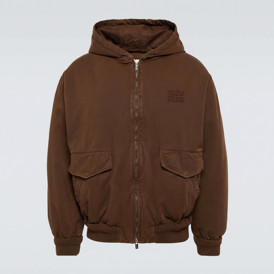 Miu Miu Denim Bomber Jacket "Brown"