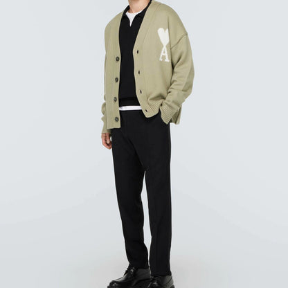 AMI Paris Ami De Coeur Cardigan "Beige"