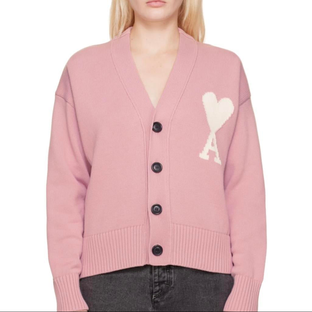 AMI Paris Ami De Coeur Cardigan "Pink"