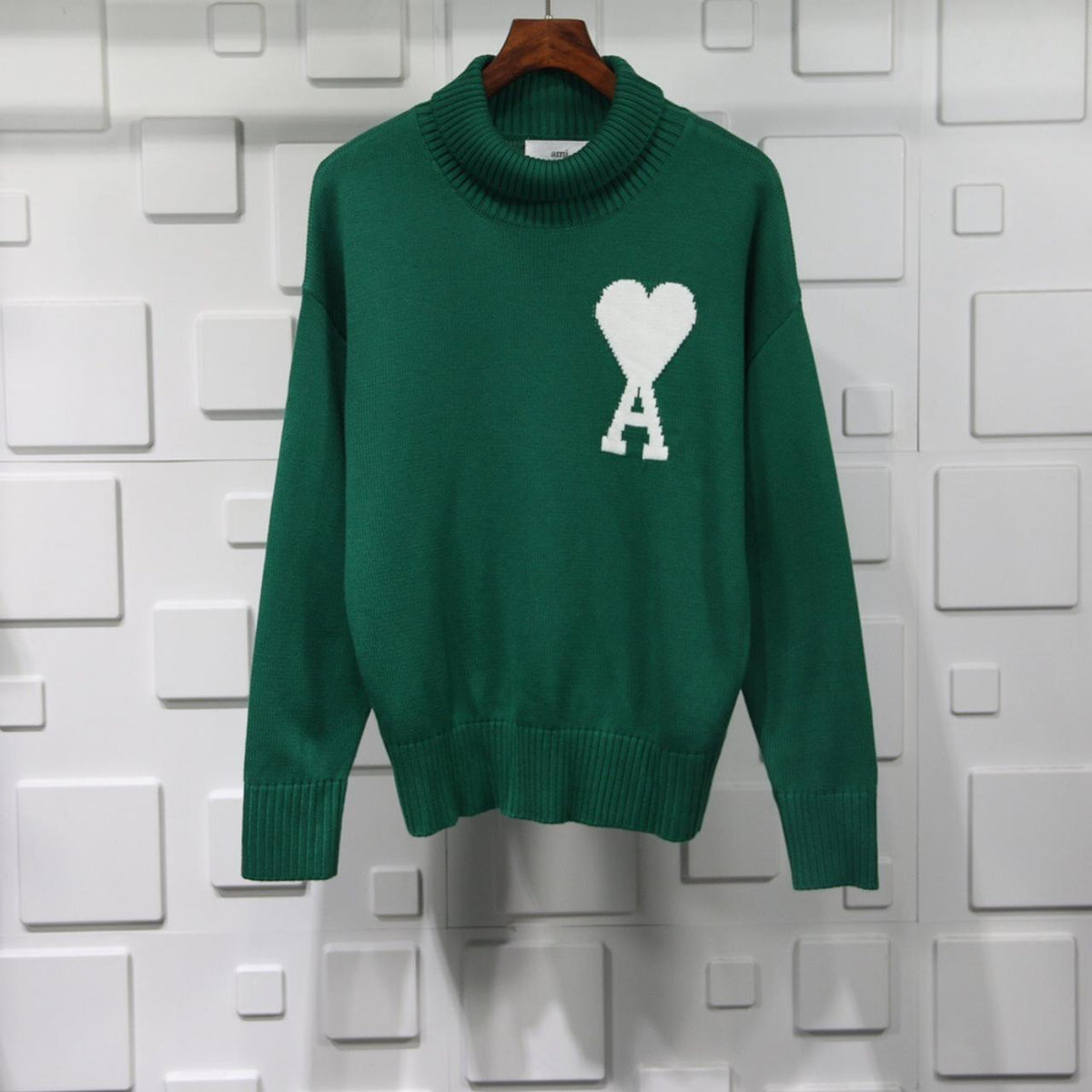 AMI Paris Ami De Coeur Turtleneck Sweater "Dark Green"