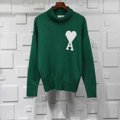 AMI Paris Ami De Coeur Turtleneck Sweater "Dark Green"