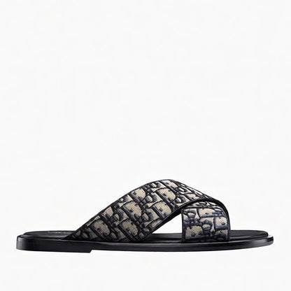 Dior Alias Sandal Beige and Black Dior Oblique Jacquard