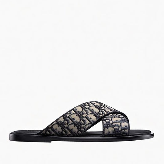 Dior Alias Sandal Beige and Black Dior Oblique Jacquard