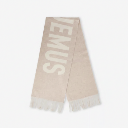 Jacquemus Logo Fringed Scarf "Cream"