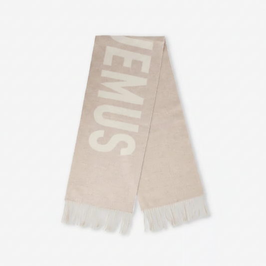 Jacquemus Logo Fringed Scarf "Cream"