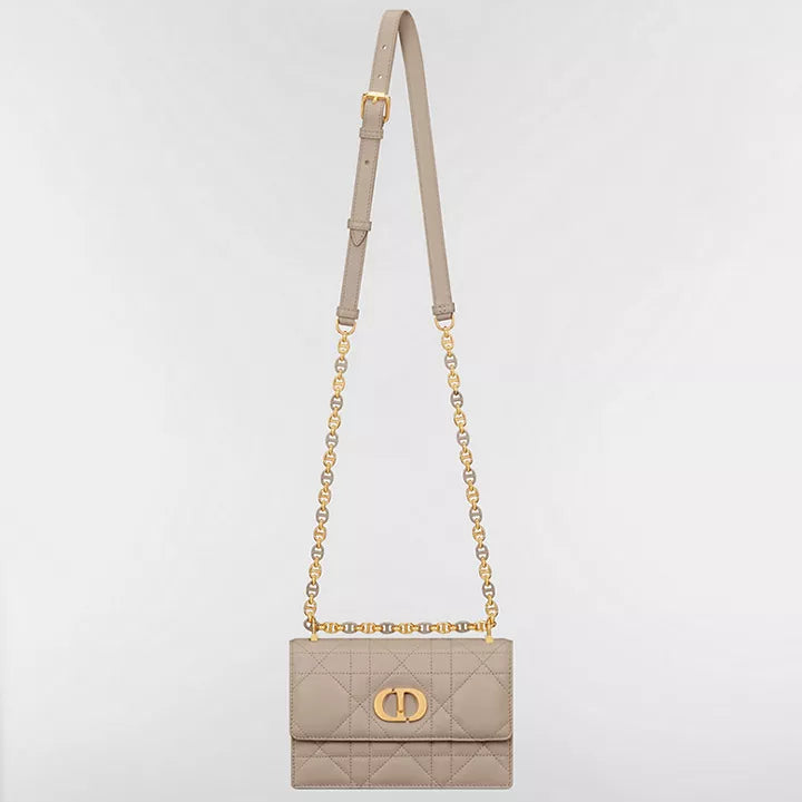 Dior Miss Caro Mini Bag "Powder Beige Macrocannage Lambskin"