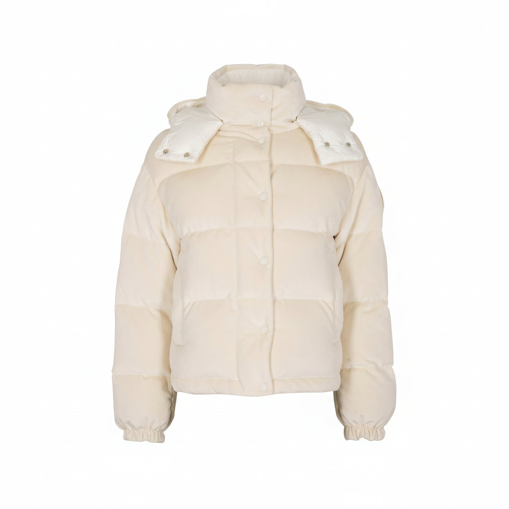 Moncler Daos Chenille Velour Down Jacket "White"