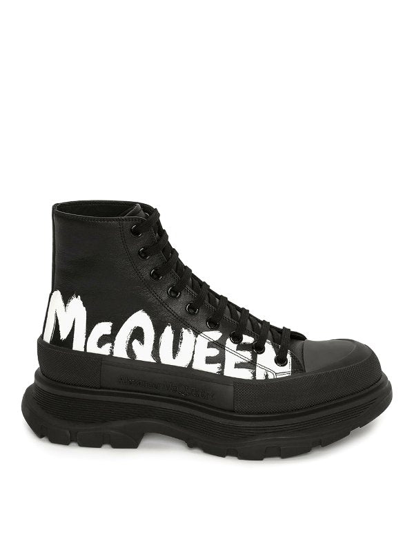 Alexander McQueen Tread Slick Leather Boot "Black"