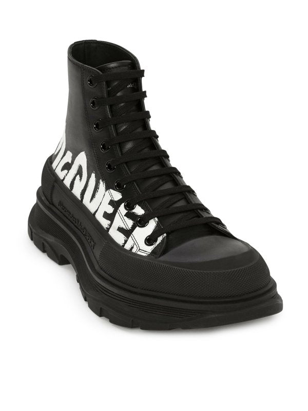 Alexander McQueen Tread Slick Leather Boot "Black"