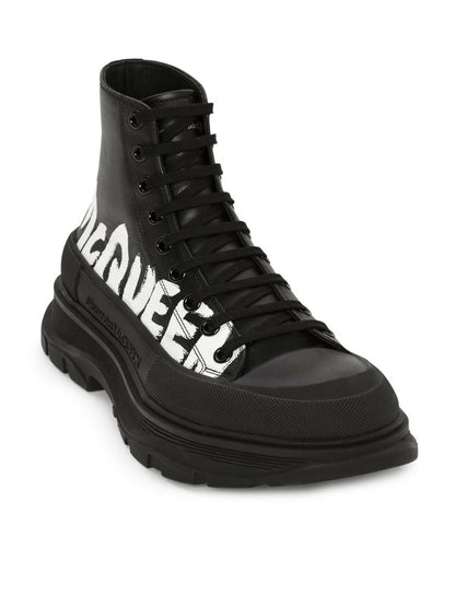 Alexander McQueen Tread Slick Leather Boot "Black"