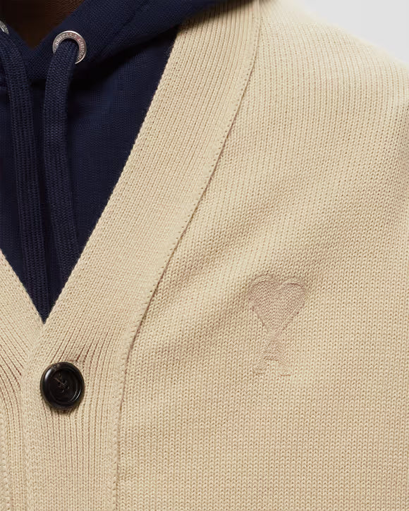 AMI Paris Ami De Coeur Cardigan "Beige"