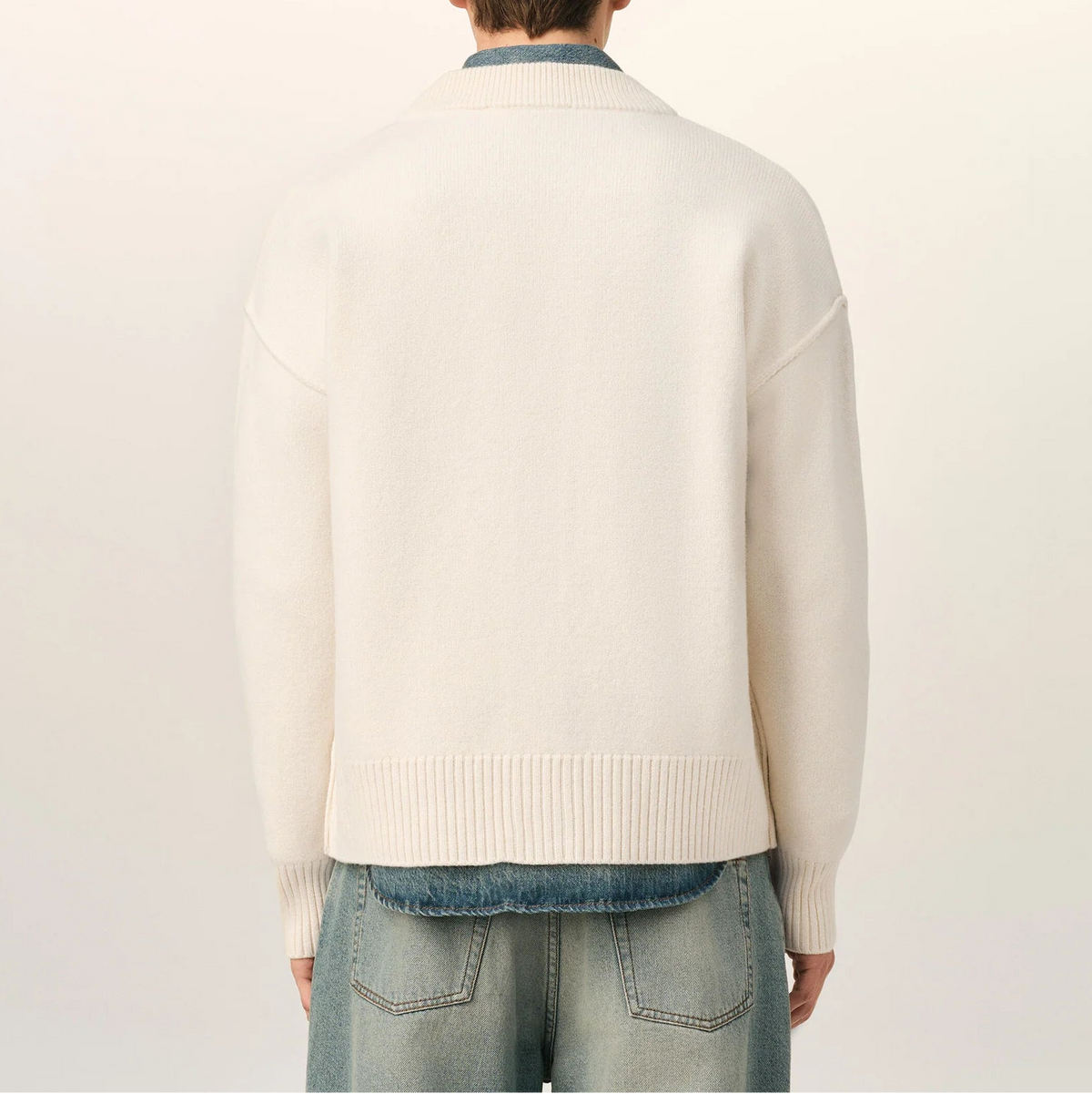 AMI Paris Ami De Coeur Cardigan "White"