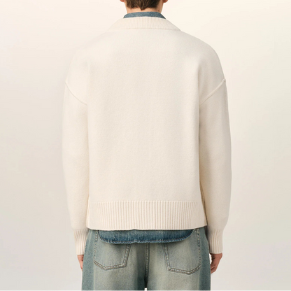 AMI Paris Ami De Coeur Cardigan "White"