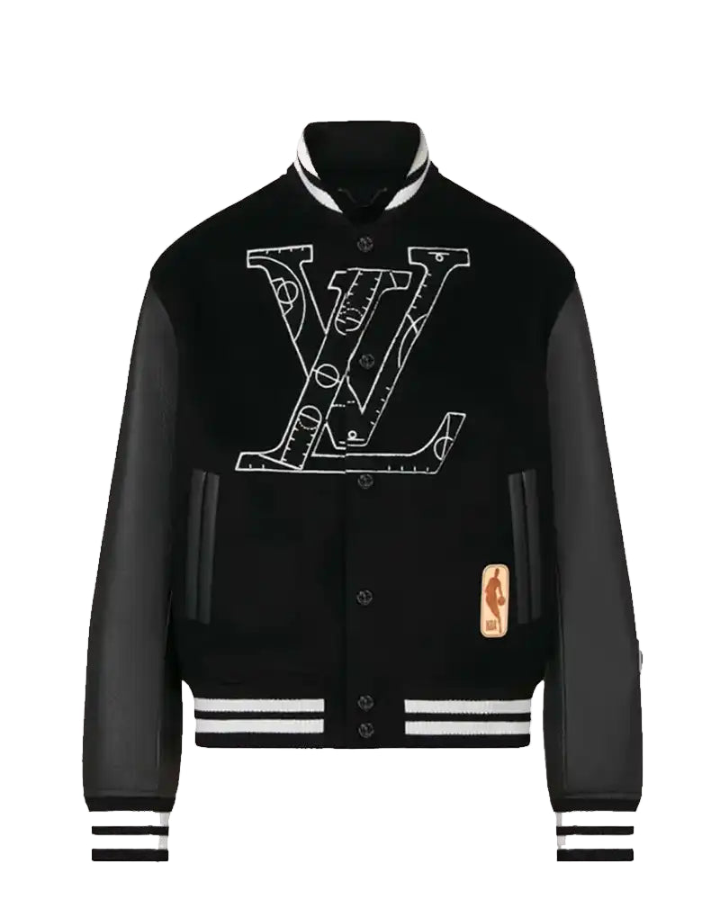 NBA x Louis Vuittom Leather Basketball Jacket "Black"