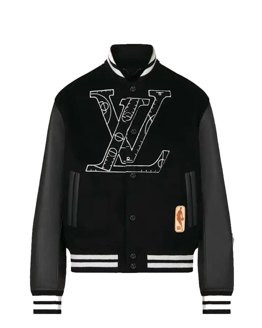 NBA x Louis Vuittom Leather Basketball Jacket "Black"