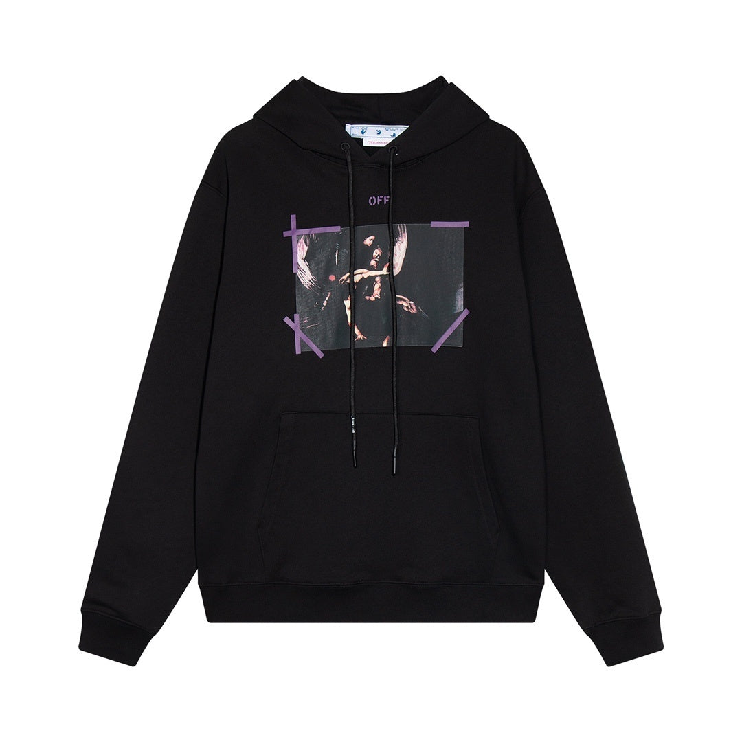 Off-White Arrow Caravaggio Mercy Skate Hoodie "Black-Purple"