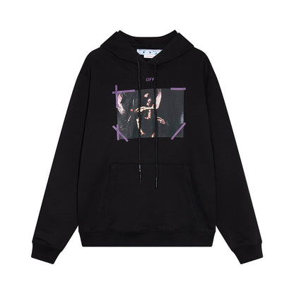 Off-White Arrow Caravaggio Mercy Skate Hoodie "Black-Purple"