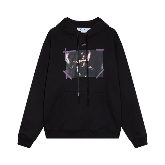 Off-White Arrow Caravaggio Mercy Skate Hoodie "Black-Purple"